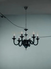 Lampadario gala 6 luci attacco e14 ottanio e cromo d.72cm
