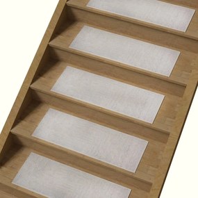Set di tappeti per scale crema in cotone 16 pz 25x65 cm Milano Beyaz – Vitaus