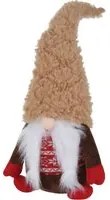 Gnomo Natale fermaporta 75 cm cappello beige peluche