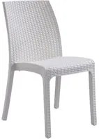 Set 4 sedie da giardino in polimerico rattan bianco - Mobili 2G