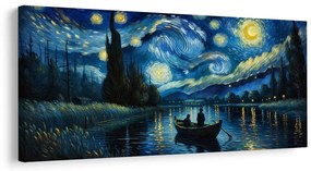 Quadro su tela – Notte stellata sul fiume