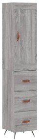 Credenza grigio sonoma 34,5x34x180 cm in legno multistrato