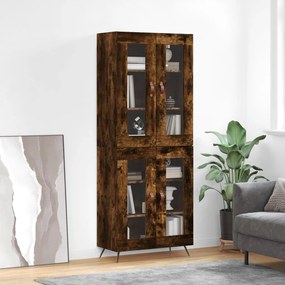 Credenza Rovere Fumo 69,5x34x180 Cm İn Legno Multistrato /