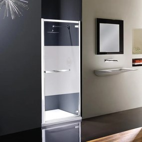Porta doccia battente Namara L 90 x H 195cm, Sp. 8 mm in vetro profilo cromo