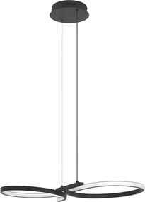 Lampadario LED moderno Serpins nero, luce calda 2500 lumen, EGLO
