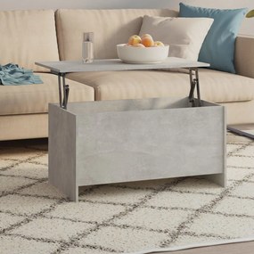 Tavolino Grigio Cemento 102x55,5x52,5 Cm İn Legno Multistrato /