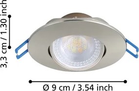 Eglo 300195 - Set di 7 faretti LED da incasso GEDREZ LED/4,9W/230V Ø 9 cm cromo