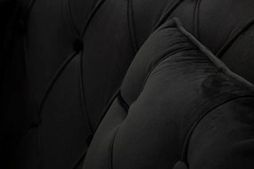 Divano nero con rivestimento in velluto 130 cm Budapest – Mauro Ferretti