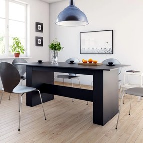 Tavolo Da Pranzo Nero 180x90x76 Cm İn Legno Multistrato /