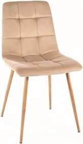 Sedia Mila D velluto beige/rovere Blu28