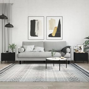 Tavolini Da Salotto 2 Pz Neri 50x50x40 Cm İn Legno Multistrato /