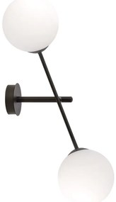 Applique da Parete in Acciaio e Vetro LINEAR K2 Nero 2xE14 Colore delle Sfere Bianco