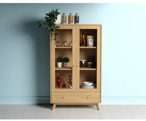 Vetrina color naturale con trama in rovere 100x170 cm Kensal – Woodman