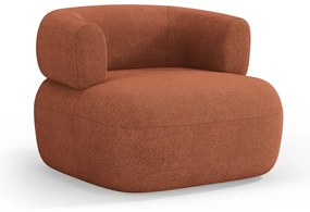 Poltrona in tessuto bouclé color mattone Jenny - Micadoni Home