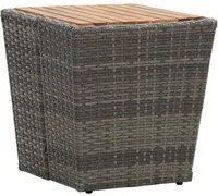 Tavolino Grigio 41,5x41,5x43 cm in Polyrattan e Legno di Acacia 46198