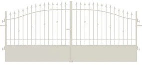 Cancello manuale battente Civetta in ferro, apertura centrale, L 408.5, H 150-180 cm, di colore bianco