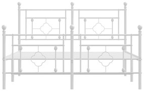 Giroletto con Testiera e Pediera Metallo Bianco 140x200 cm