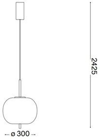 Ideal Lux - Lampadario LED a sospensione con filo UMILE LED/20W/230V diametro 30 cm CRI 90 ottone/bianco