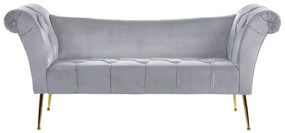 Chaise longue in velluto grigio chiaro NANTILLY Beliani