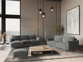 Divano angolare grigio chiaro (con penisola a sinistra) Malie – Makamii