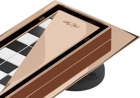 Mexen Flat M13 scarico lineare 2 in 1 120 cm, oro rosa - 1610120