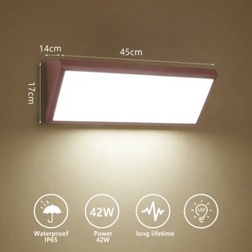 Brilagi - Applique da esterno LED TRIANGLE/42W/230V 3000/4000/6500K marrone IP65