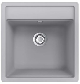 Lavello sopratop 1 vasca in quarzo grigio DELINIA Onega L 51 x L 49 cm