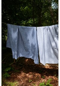 Biancheria da letto in crêpe bianca e blu scuro per letto singolo 140x200 cm Bæk&amp;Bølge - JUNA