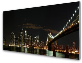 Quadro acrilico Architettura della città del ponte 100x50 cm