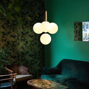 Lampada a sospensione di colore oro, altezza 120 cm Musa - SULION