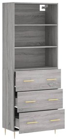 Credenza grigio sonoma 69,5x34x180 cm in legno multistrato