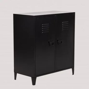 Credenza armadietto a 2 ante Pohpli in acciaio Nero - Sklum