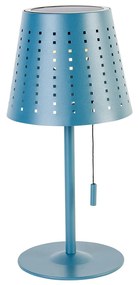 Lampada da tavolo per esterni blu con LED dimmerabile in 3 fasi, ricaricabile e solare - Ferre