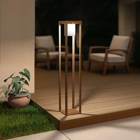 Paletto Lanterna Solare 80cm Corten con Sensore + Picchetto Colore  Bianco Naturale 4.000K