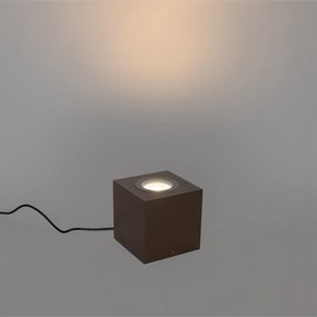 Faretto da giardino industriale marrone ruggine quadrato IP65 AR111 - Lennard