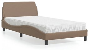 Letto con materasso cappuccino 100x200cm similpelle