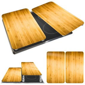 Coprifuoco in vetro temperato in set da 2 52x30 cm Wooden - Maximex