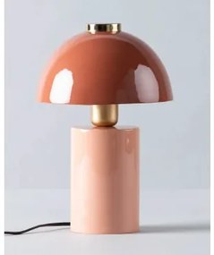 Lampada da Tavolo in Ferro (Ø20,5 cm) Seta Rosso Brick - The Masie