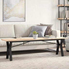 Tavolino Salotto Telaio A Y 160x40x45 Cm Legno Pino E Acciaio /