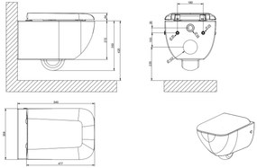 Vaso sospeso con sedile soft close in ceramica bianco europe lucido