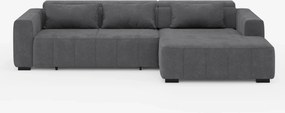 Doric Divano angolare con penisola e sedute allungabili con relax elettrico - poggiatesta reclinabili in tessuto smacchiabile T23