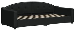 Divano letto con materasso nero 90x200 cm in tessuto