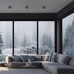 Faretto da incasso NUSA 1xGU5,3/MR16/50W/12V arrotondato nero