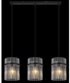Globo 15698-3H - Lampadario a sospensione con filo GORLEY 3xE27/60W/230V nero