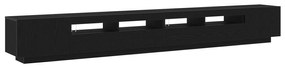 Mobile tv con luci led nero rovere 300x35x40 cm in legno ingegnerizzato