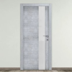 Porta battente Beton Vetro rovere grigio L 70 x H 210 cm reversibile