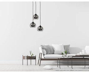 Lampadario a sospensione con filo SOLO BLACK 3xE27/60W/230V diametro 30 cm