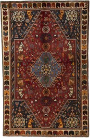 Shiraz Tappeto persiano 270 x 170 Rosso (Iran) Annodato A Mano