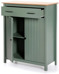 Cassettiera alta in legno di pino di colore verde-naturale 90x110 cm Miranda - Marckeric