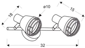 Faretto da parete NERIA 2xE14/40W/230V nero/rame